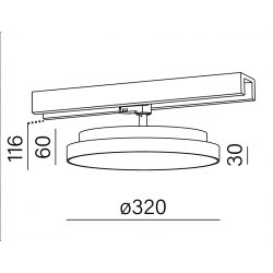 BLOS round LED track biały struktura   16423-M930-D9-00-13